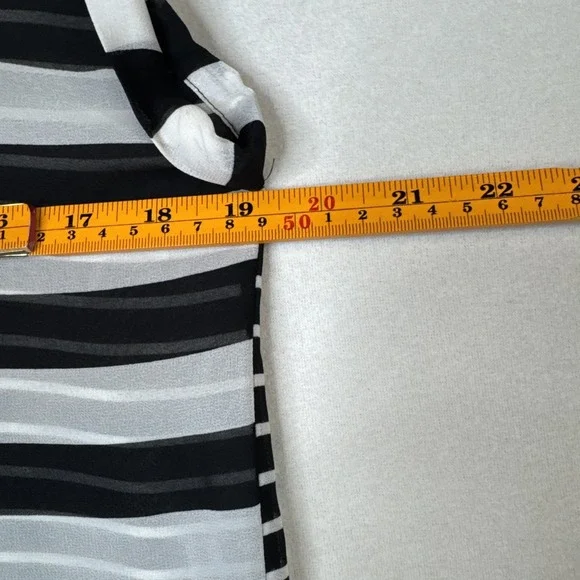 LOFT Ann Taylor Sheer Striped Sleeveless Top XS Black White Contrast - Picture 5 of 8